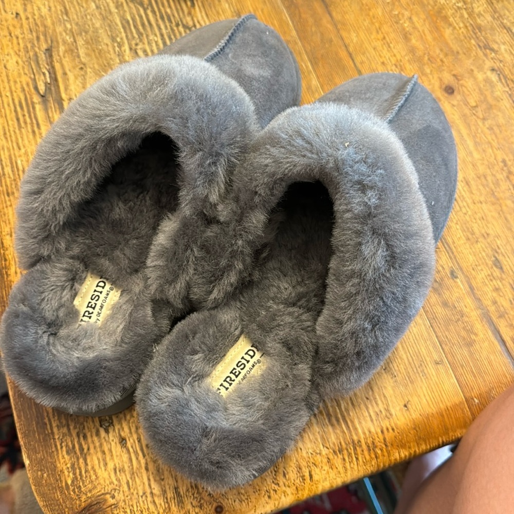 Fireside by dearfoam Sydney grey slippers